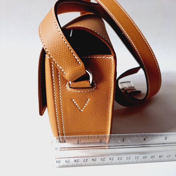 NEW Hermès Gold Della Cavalleria Elan Epsom Calfskin Bag Silver Hardware, 2024 - Picture 10 of 16